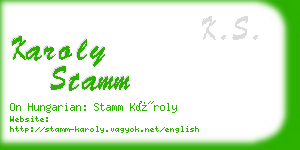 karoly stamm business card